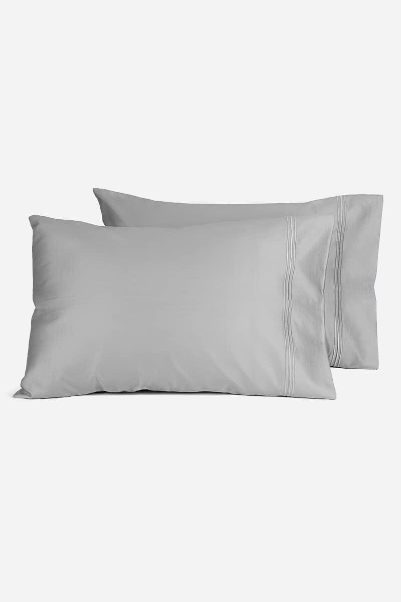 100% Certified Egyptian Cotton Pillowcases | 400 Thread Count Home&gt;Bedding&gt;Pillowcase Fishers Finery Paloma Gray Standard/Queen 