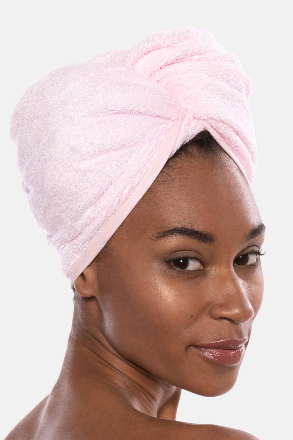 Texere Women's Terry Cloth Hair Towel / Wrap Womens>Spa>Hair Towel Fishers Finery Barely Pink 