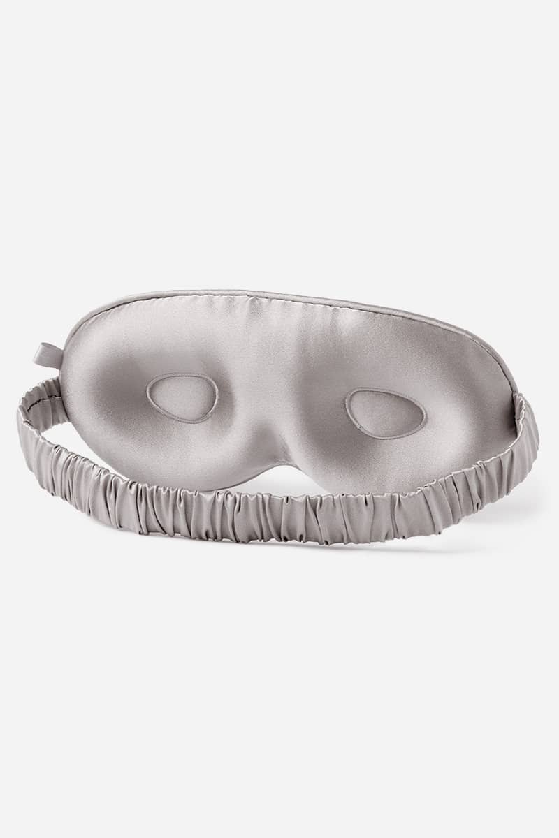 100% Organic Mulberry Silk Contoured Sleep Mask Beauty&gt;Masks Fishers Finery Silver 
