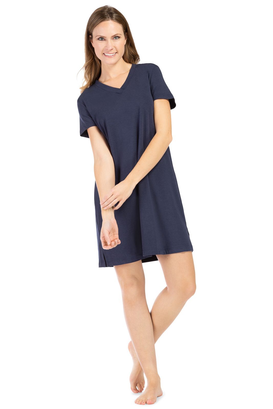 Women's EcoFabric™ Sleep Shirt / Nightgown Womens>Sleepwear>Nightgown Fishers Finery Navy Large 