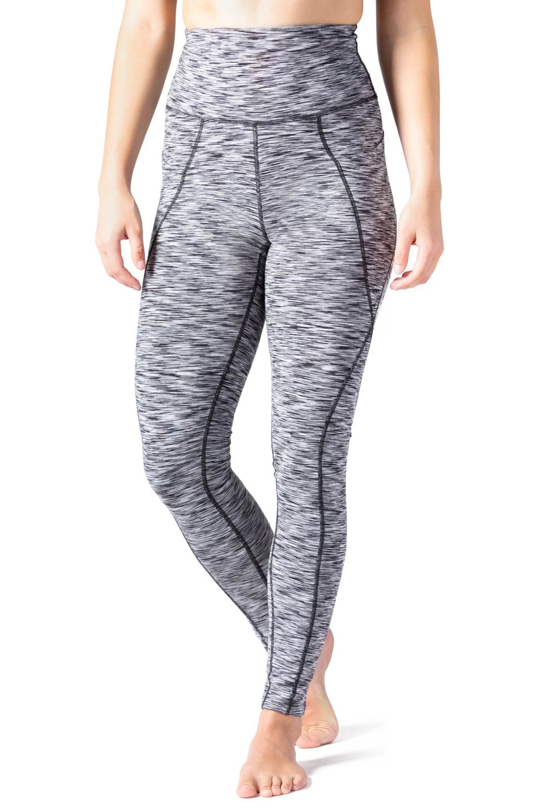 Women's EcoFabric™ Super High-Rise Active Legging Tight Womens>Activewear>Yoga Pants Fishers Finery Black White Space Dye X-Small 