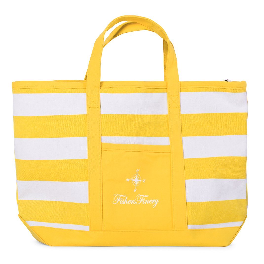 Canvas Travel Tote with Zipper Closure - Multiple Sizes and Colors Home>Luggage Fishers Finery Yellow Large 