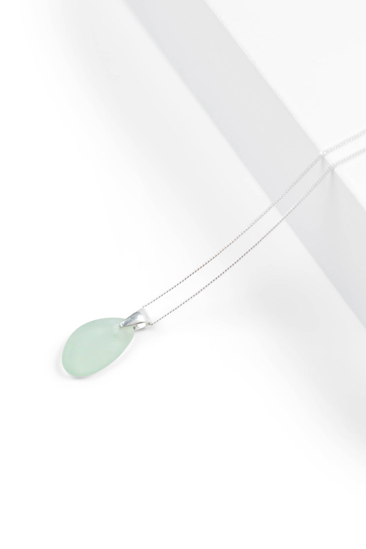 Sea Glass Pinch Bail Necklace with Gift Box Womens&gt;Accessories&gt;Jewelry Fishers Finery Seafoam 