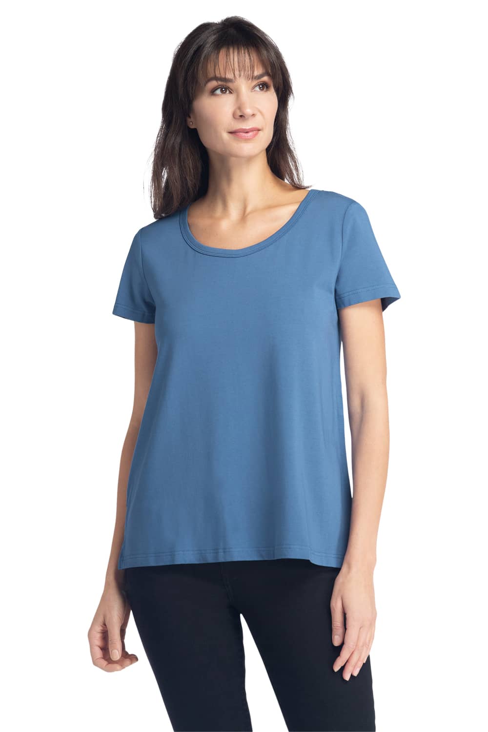Women&#39;s Relaxed EcoFabric™ Scoop Neck Tee Womens&gt;Casual&gt;Top Fishers Finery Moonlight Blue X-Small 