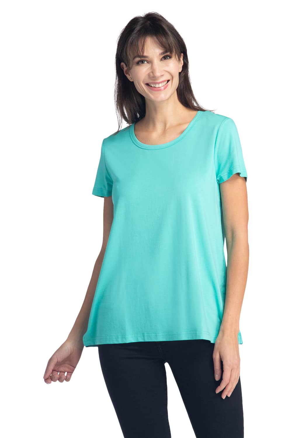 Women's Relaxed EcoFabric™ Scoop Neck Tee Womens>Casual>Top Fishers Finery Turquoise X-Small 