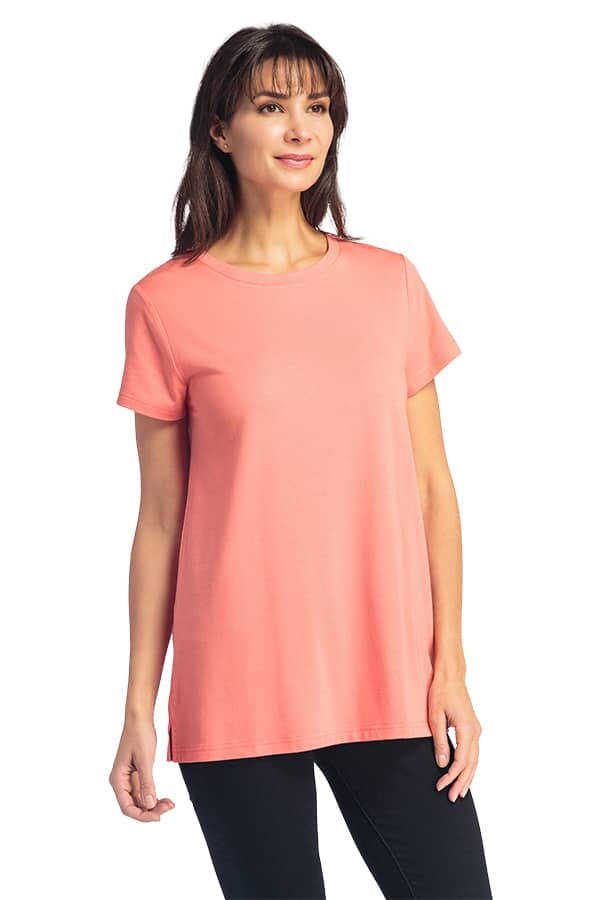Women's Relaxed EcoFabric™ Crew Neck Tee Womens>Casual>Top Fishers Finery Coral Large 