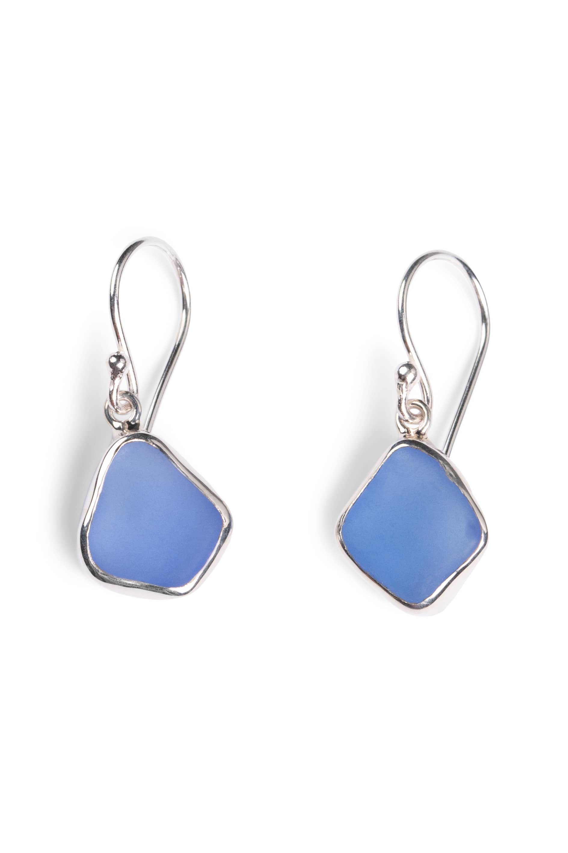 Bezel Sea Glass Set Earrings with Gift Box Womens>Accessories>Jewelry Fishers Finery Cornflower 