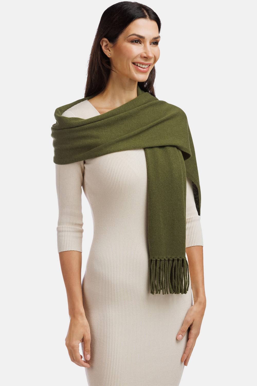 Women's 100% Pure Cashmere Knit Scarf with Fringe and Gift Box Womens>Accessories>Scarf Fishers Finery 
