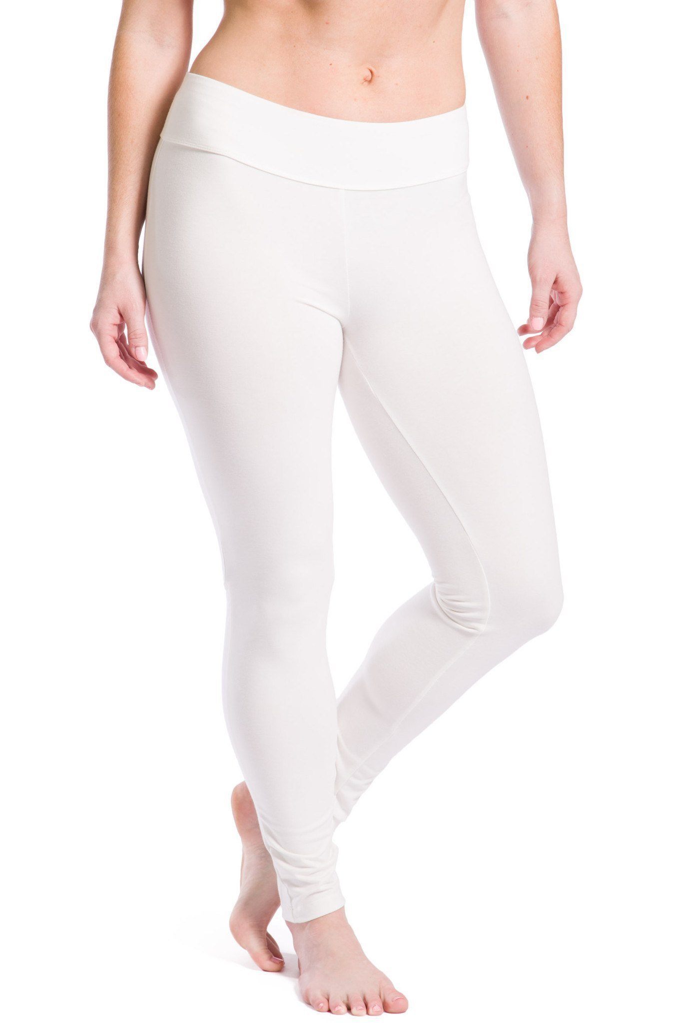 Women's EcoFabric™ Yoga Legging Tight Womens>Activewear>Yoga Pants Fishers Finery White Small Regular