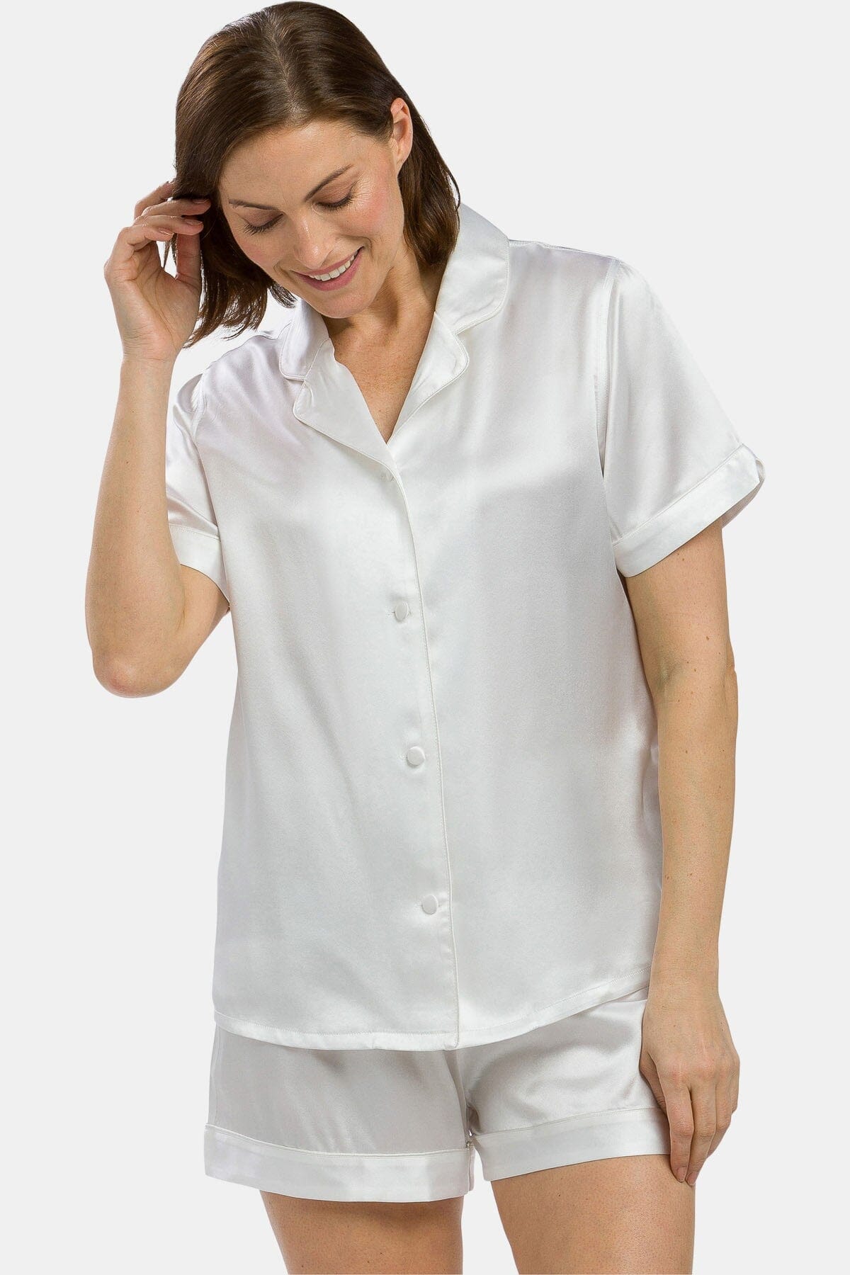 Women's 100% Mulberry Silk Short Sleeve Pajama Set with Gift Box Womens>Sleep and Lounge>Pajamas Fishers Finery 