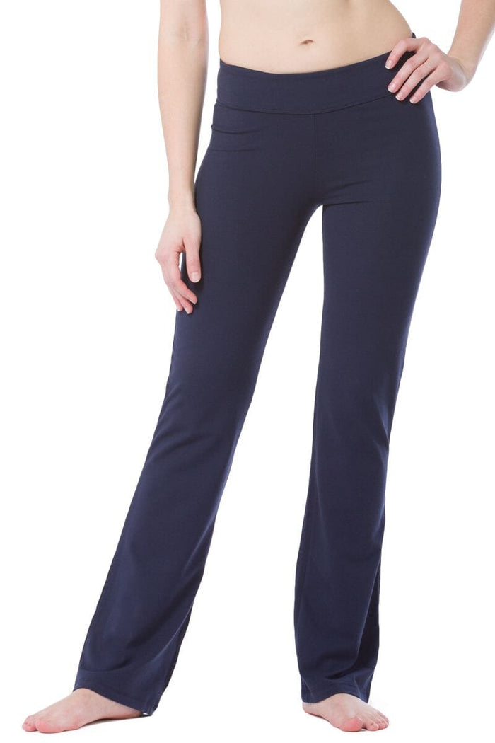 Women's EcoFabric™ Boot Leg Yoga Pant with Back Pockets Womens>Activewear>Yoga Pants Fishers Finery Navy L Regular