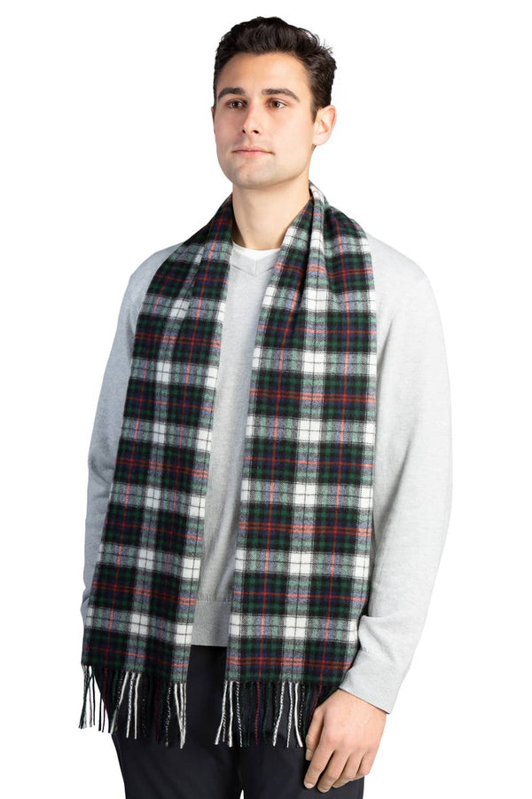 Men's Classic 100% Pure Cashmere Scarf Mens>Accessories>Scarf Fishers Finery Black White Red Plaid One Size 