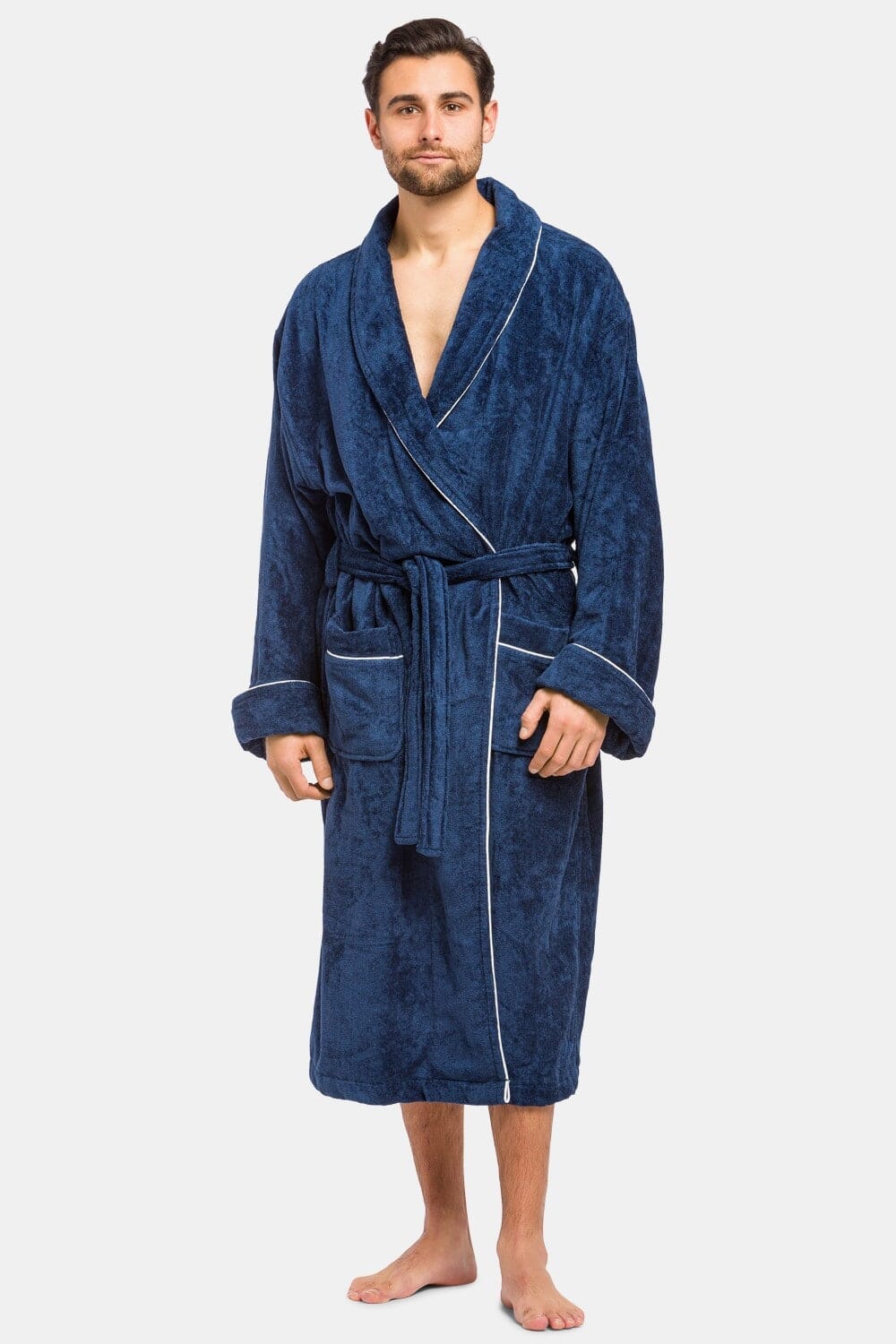 Men's Turquoise Robe Mens Robes | Mens Luxury Turkish Terry Cloth Spa Robe | Fishers Finery