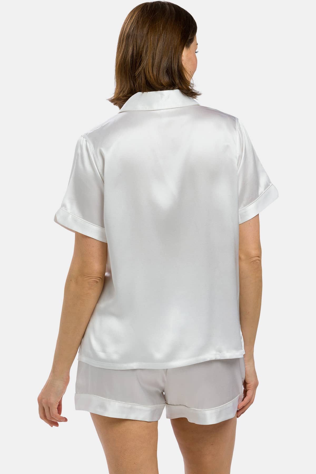 Luxury Silk Pajama Shorts in White