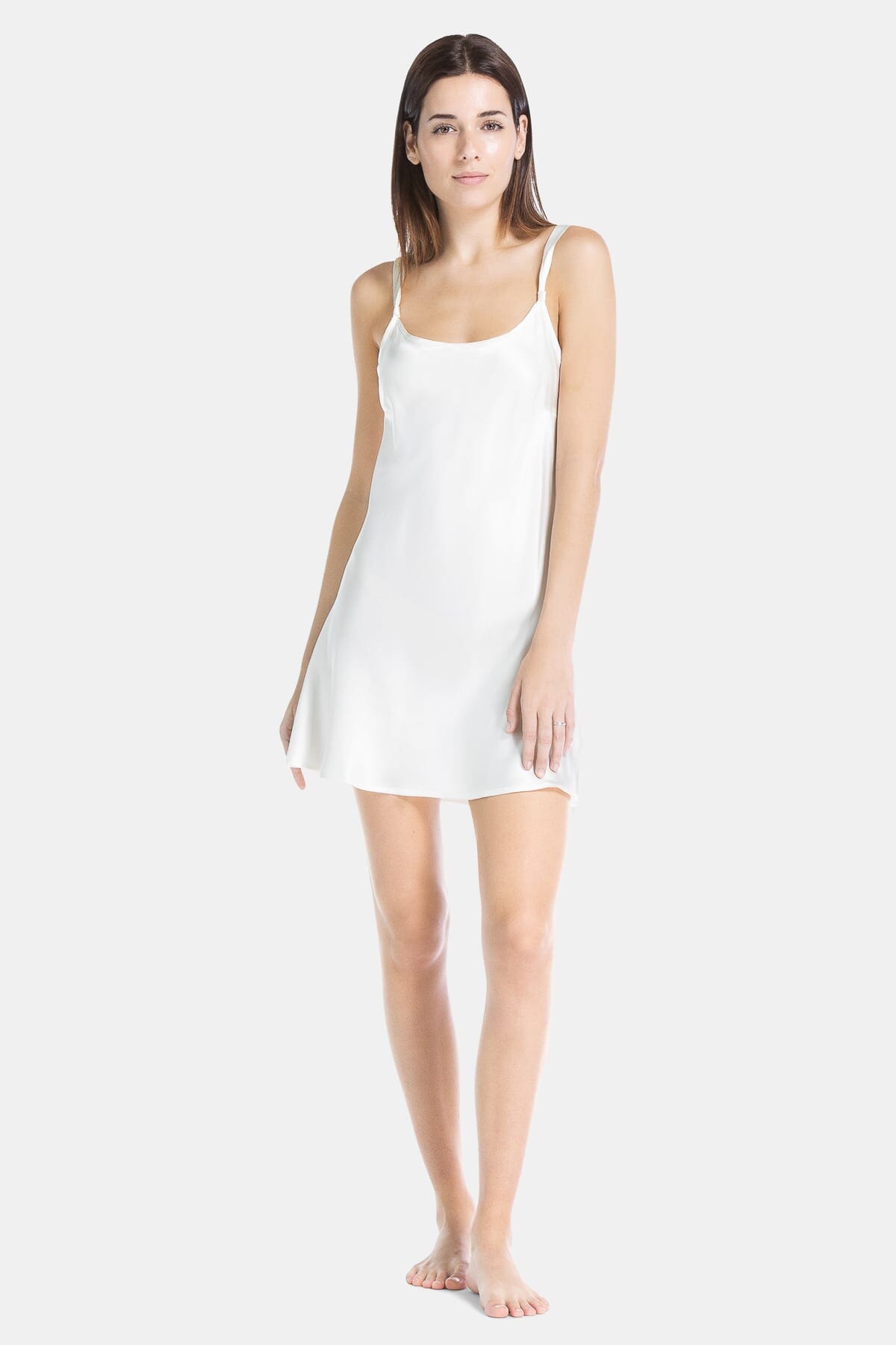 Women's 100% Mulberry Silk Chemise Womens>Sleep and Lounge>Nightgown Fishers Finery Ivory X-Small 