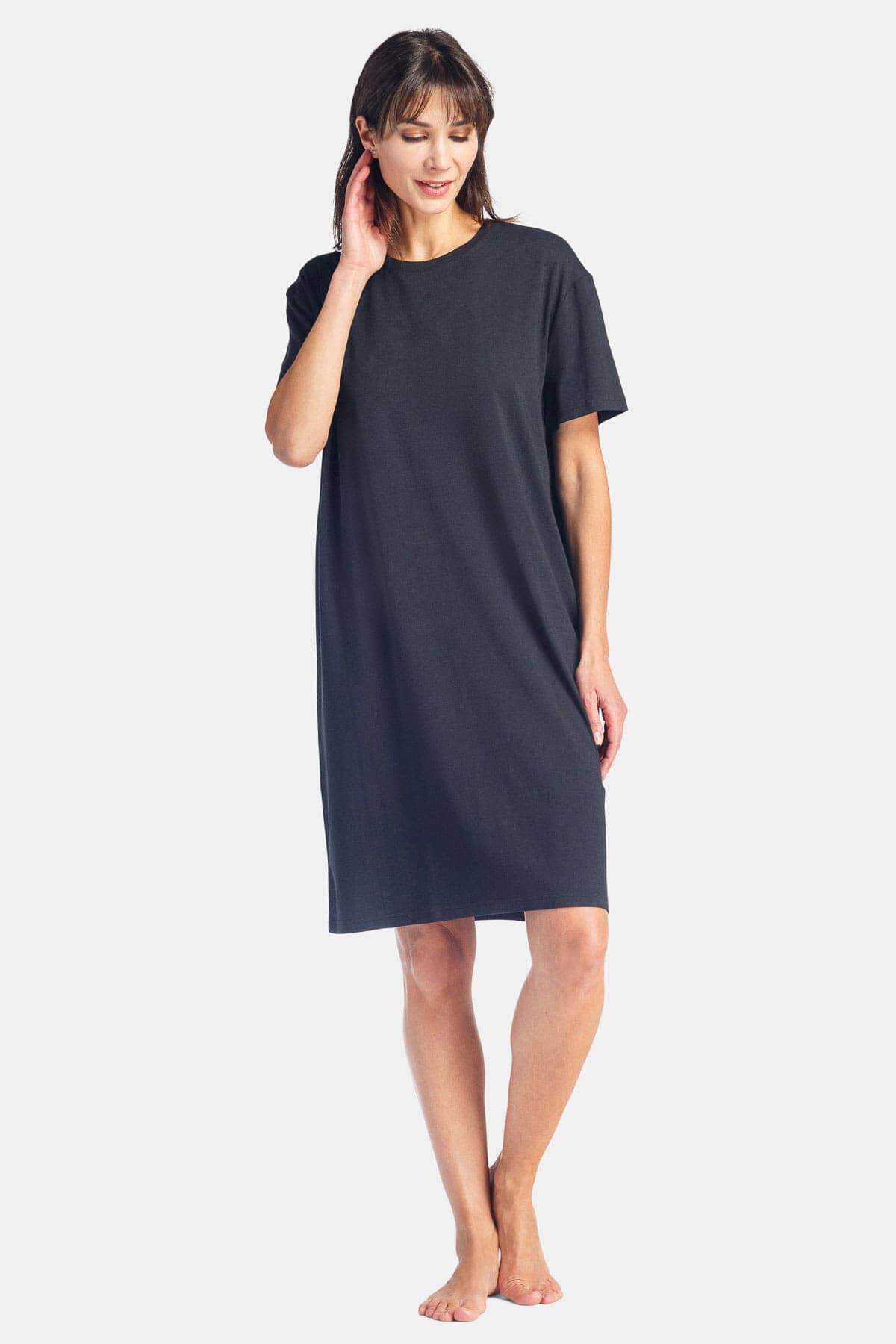 Women&#39;s EcoFabric™ Sleep Tee - Relaxed Fit Womens&gt;Sleepwear&gt;Nightgown Fishers Finery Black Regular 