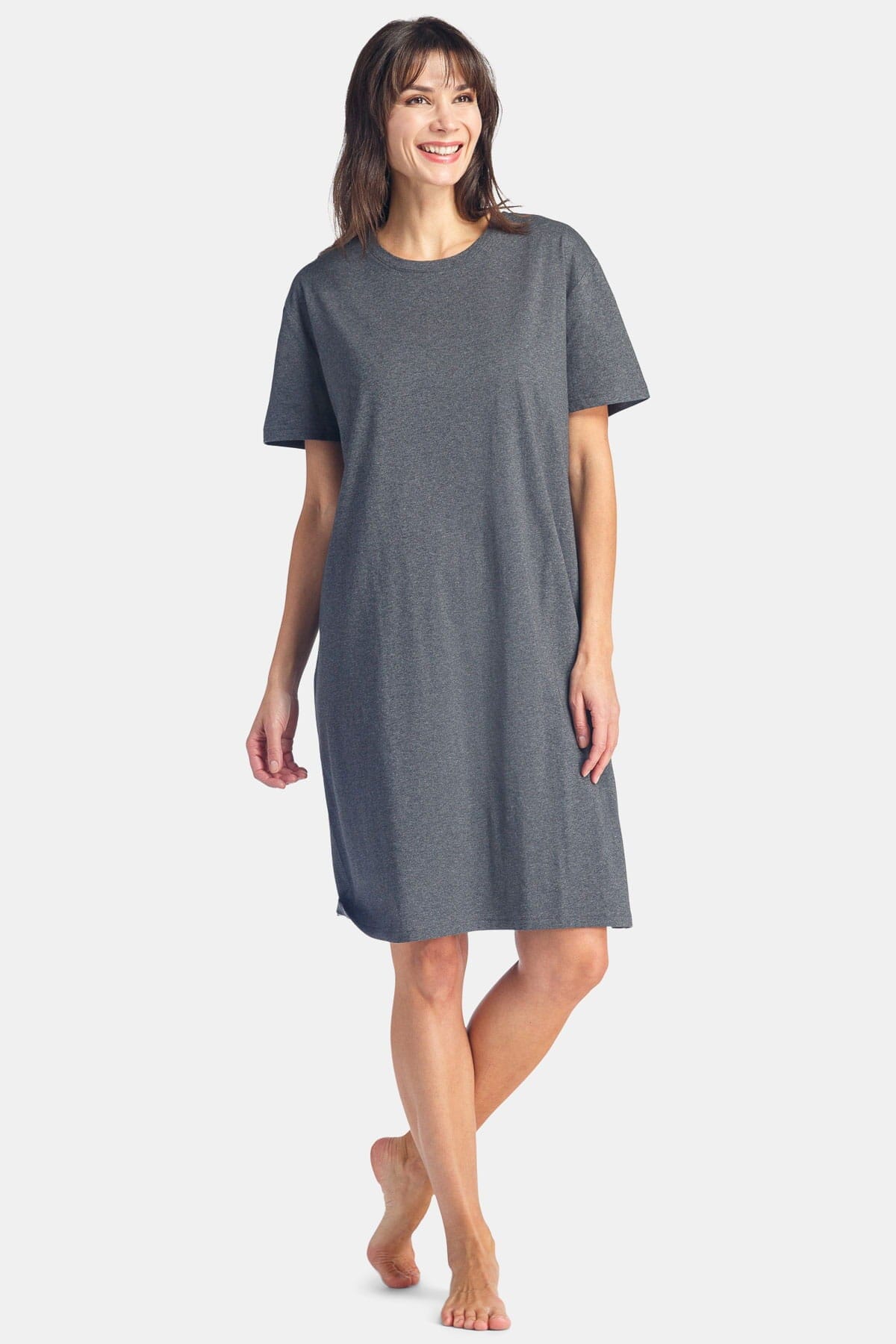 Women's EcoFabric™ Sleep Tee - Relaxed Fit Womens>Sleepwear>Nightgown Fishers Finery Heather Gray Regular 