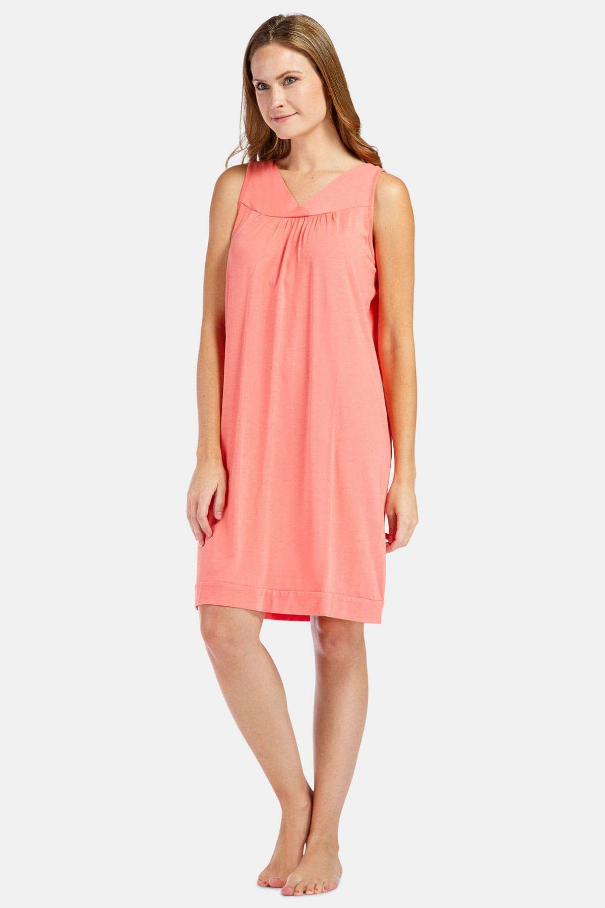 Women's Sleeveless EcoFabric™ Nightgown - Relaxed Fit Womens>Sleepwear>Nightgown Fishers Finery Coral X-Small 