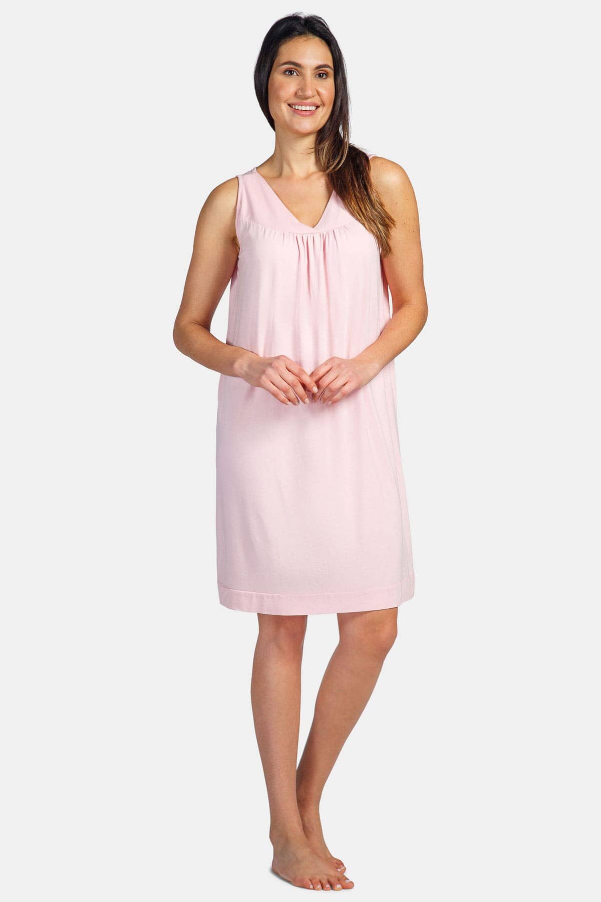 Women's Sleeveless EcoFabric™ Nightgown - Relaxed Fit Womens>Sleepwear>Nightgown Fishers Finery Heavenly Pink X-Small 