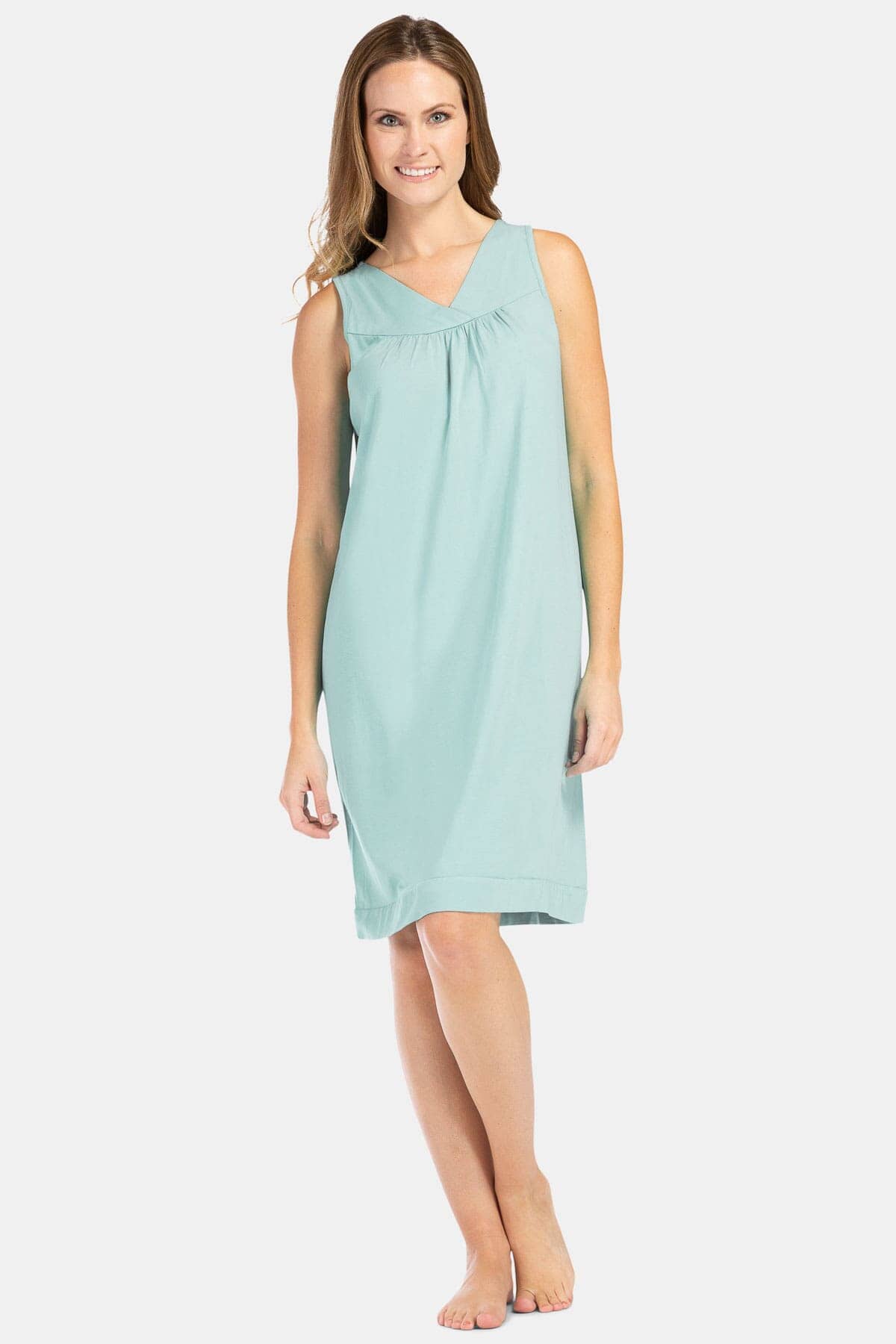 Women's Sleeveless EcoFabric™ Nightgown - Relaxed Fit Womens>Sleepwear>Nightgown Fishers Finery Sea Glass X-Small 