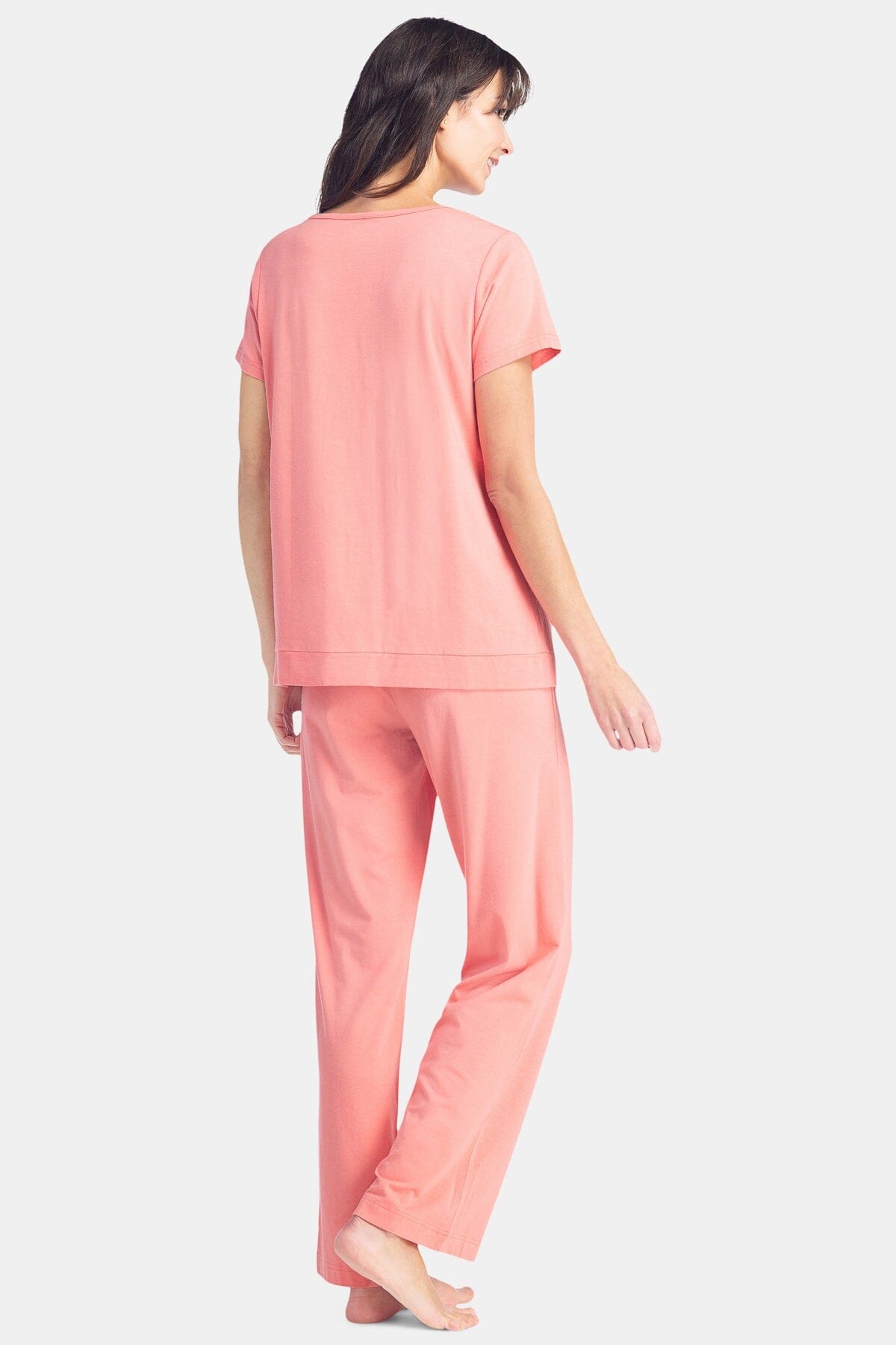 Women's Jersey Pajama Set with Gift Box- Short Sleeve Top and Full Length Pant Womens>Sleep and Lounge>Pajamas Fishers Finery 