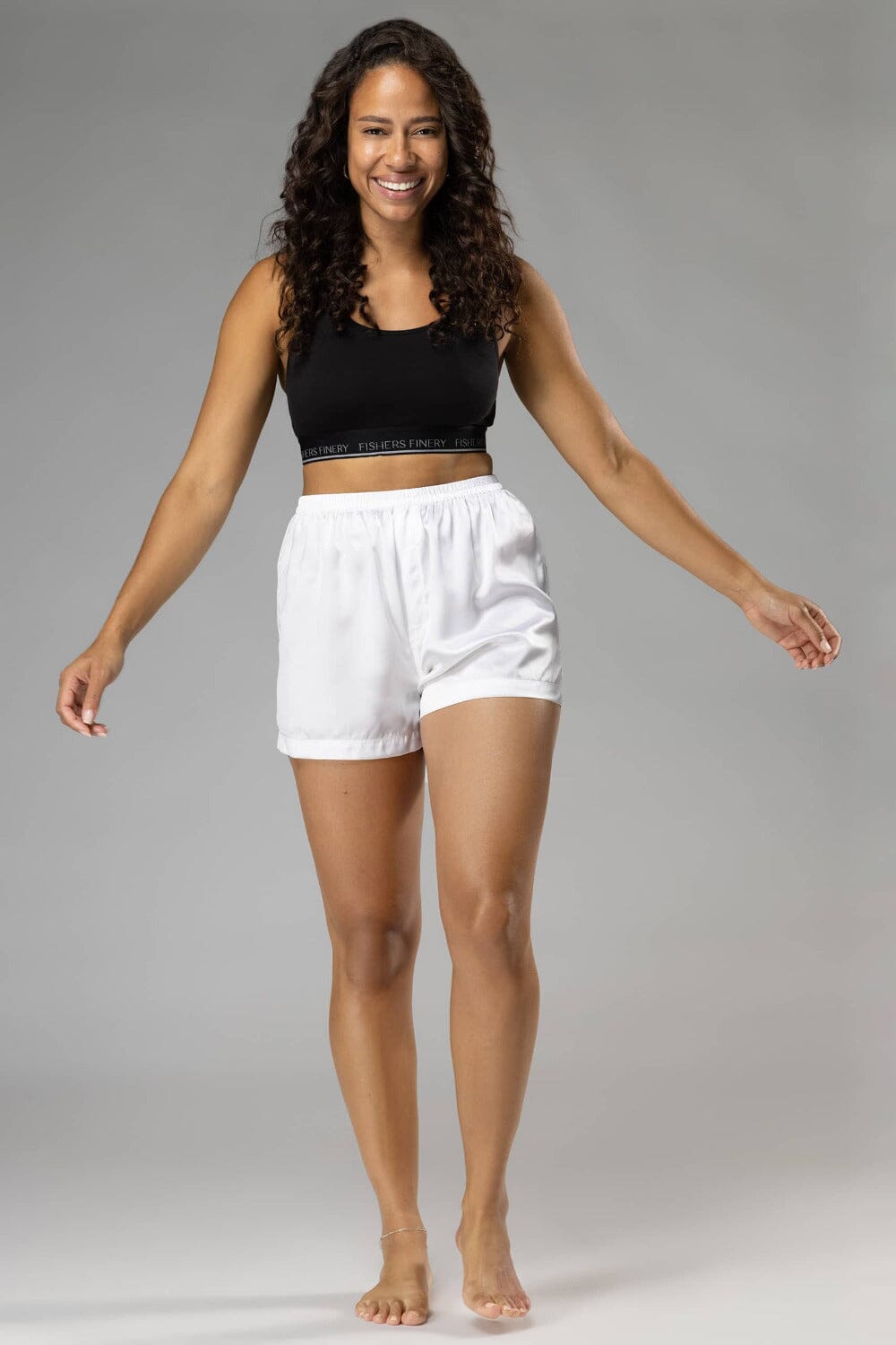 Women's 100% Pure Mulberry Silk Boxers Womens>Sleepwear>Boxer Fishers Finery White X-Small 