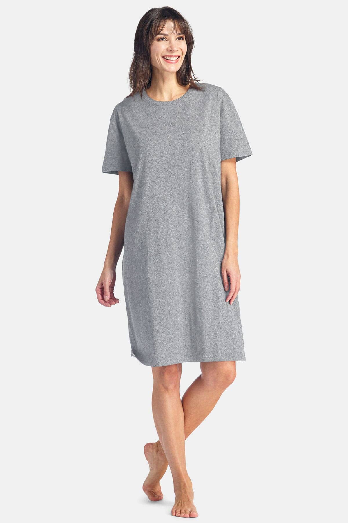 Women's EcoFabric™ Sleep Tee - Relaxed Fit Womens>Sleepwear>Nightgown Fishers Finery Light Heather Gray Regular 