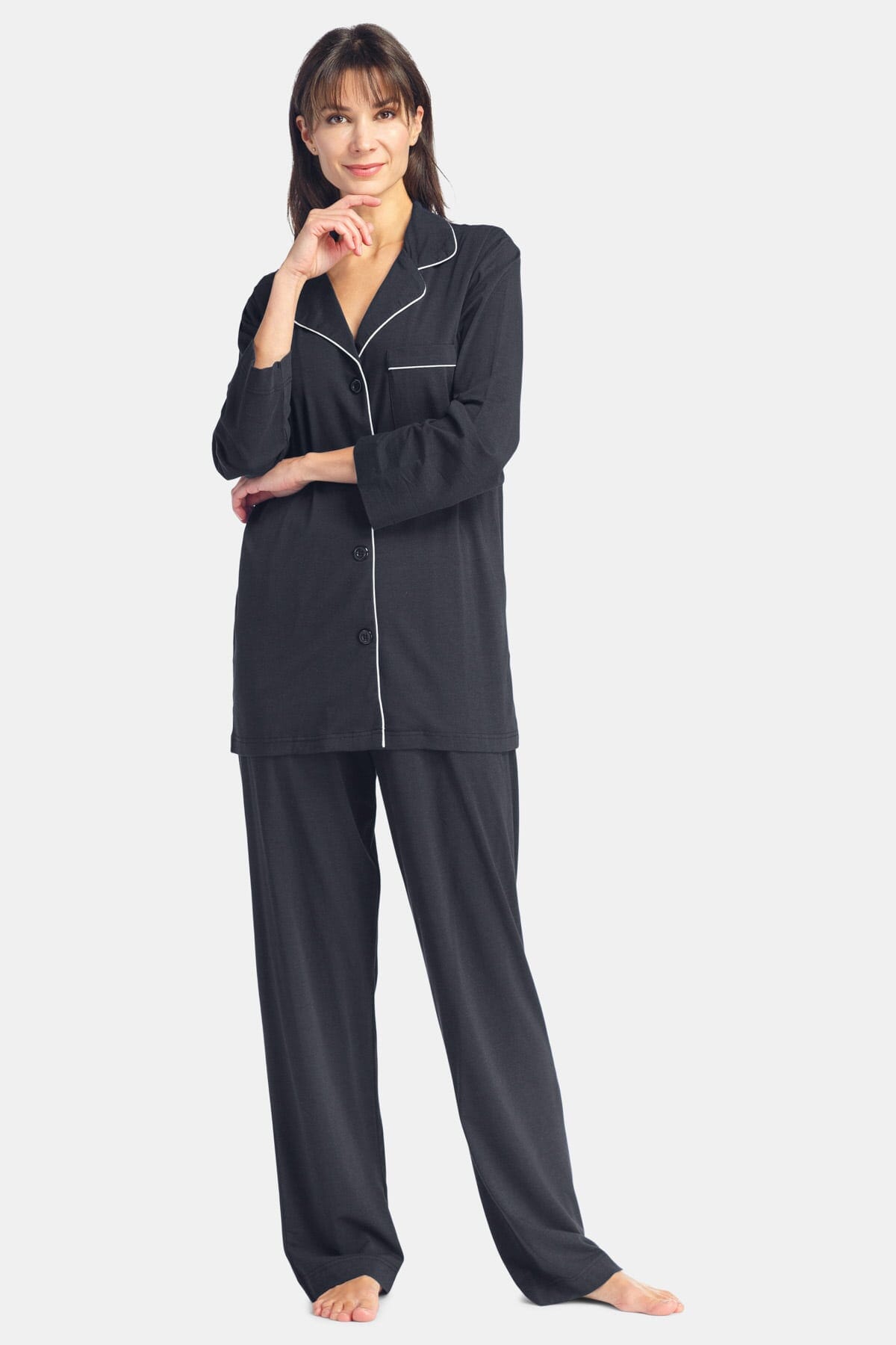 Women's Full Length Jersey Pajama Set with Gift Box Womens>Sleep and Lounge>Pajamas Fishers Finery 