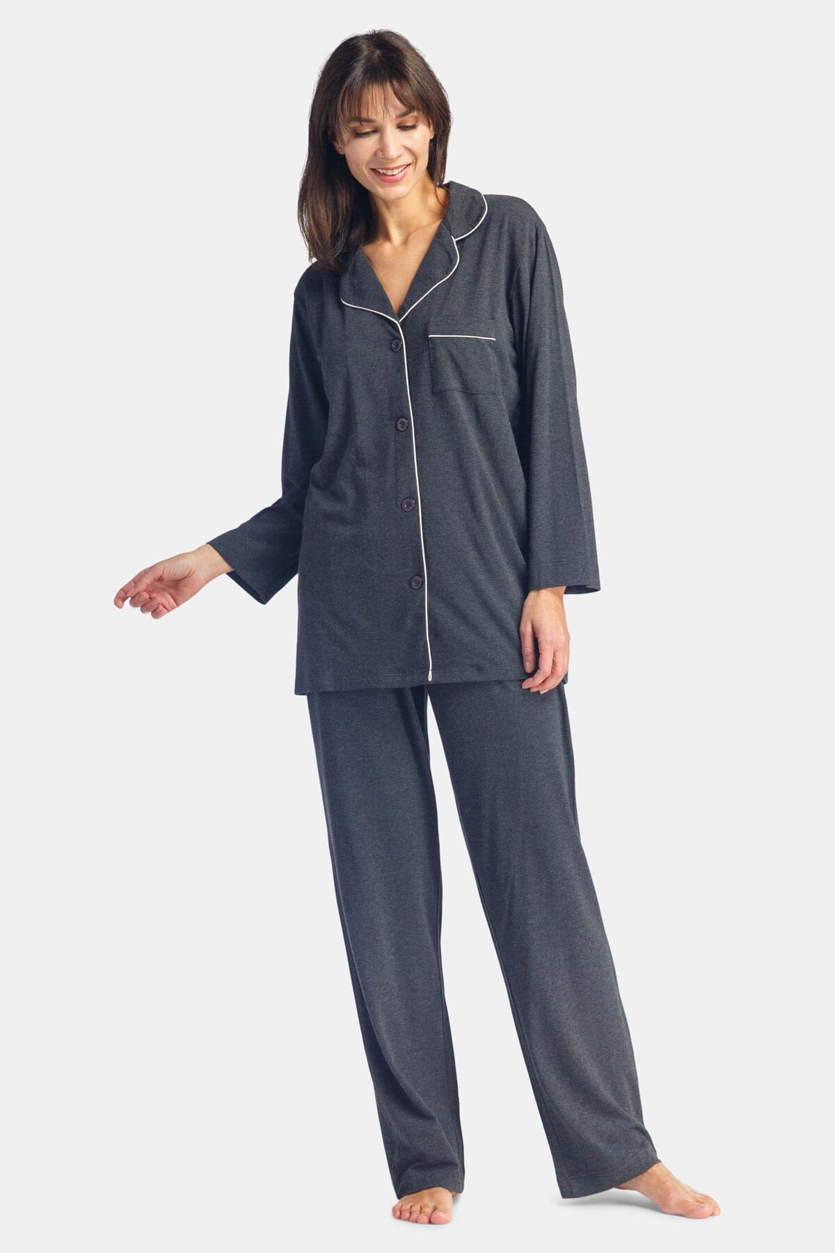 Women's Full Length Jersey Pajama Set with Gift Box Womens>Sleep and Lounge>Pajamas Fishers Finery 