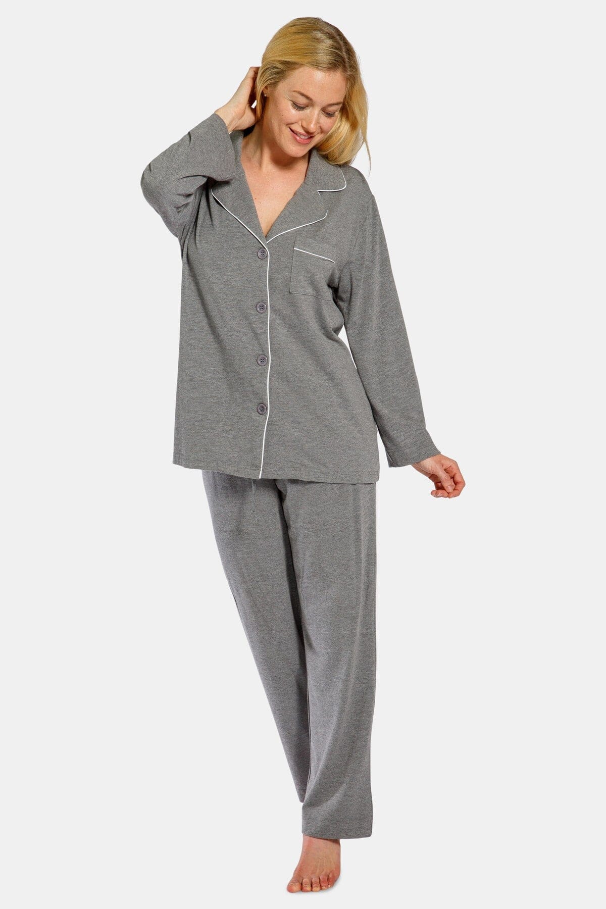 Women's Full Length Jersey Pajama Set with Gift Box Womens>Sleep and Lounge>Pajamas Fishers Finery 