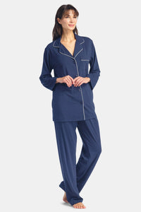 Women's Full Length Jersey Pajama Set with Gift Box Womens>Sleep and Lounge>Pajamas Fishers Finery 