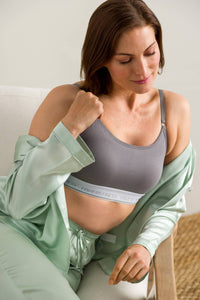 Women's Everyday Lightweight Adjustable Bralette Womens>Casual>Bra Fishers Finery Sky Gray X-Small 