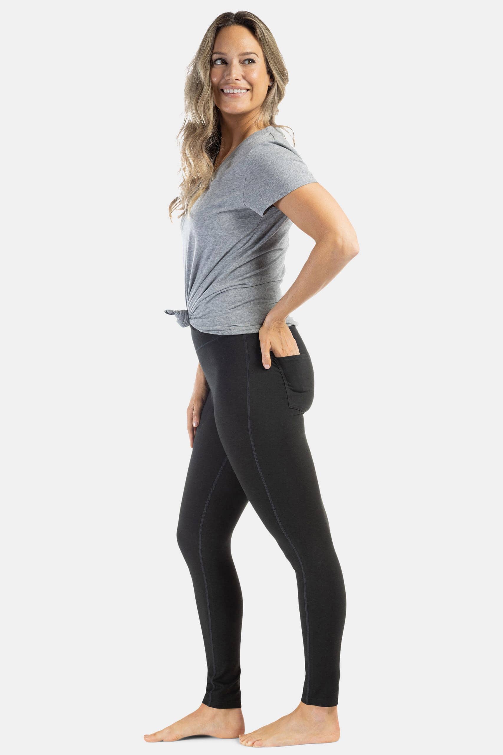 Women’s EcoFabric™ Ankle Length Legging With Back Pockets Outlet Womens>Activewear>Yoga Pants Fishers Finery 