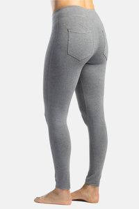 Women’s EcoFabric™ Ankle Length Legging With Back Pockets Outlet Womens>Activewear>Yoga Pants Fishers Finery Light Heather Gray XS Regular