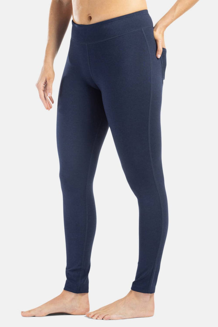 Women’s EcoFabric™ Ankle Length Legging With Back Pockets Outlet Womens>Activewear>Yoga Pants Fishers Finery Navy XS Regular