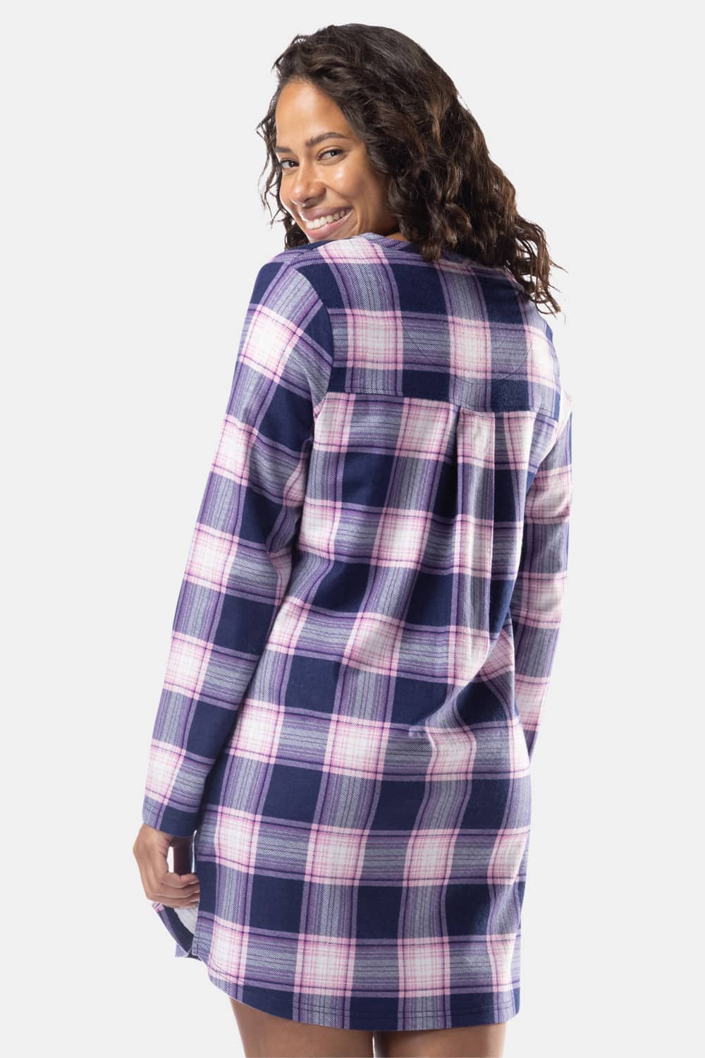 Women's EcoFlannel™ Above Knee Henley Nightshirt Womens>Sleep and Lounge>Nightgown Fishers Finery 