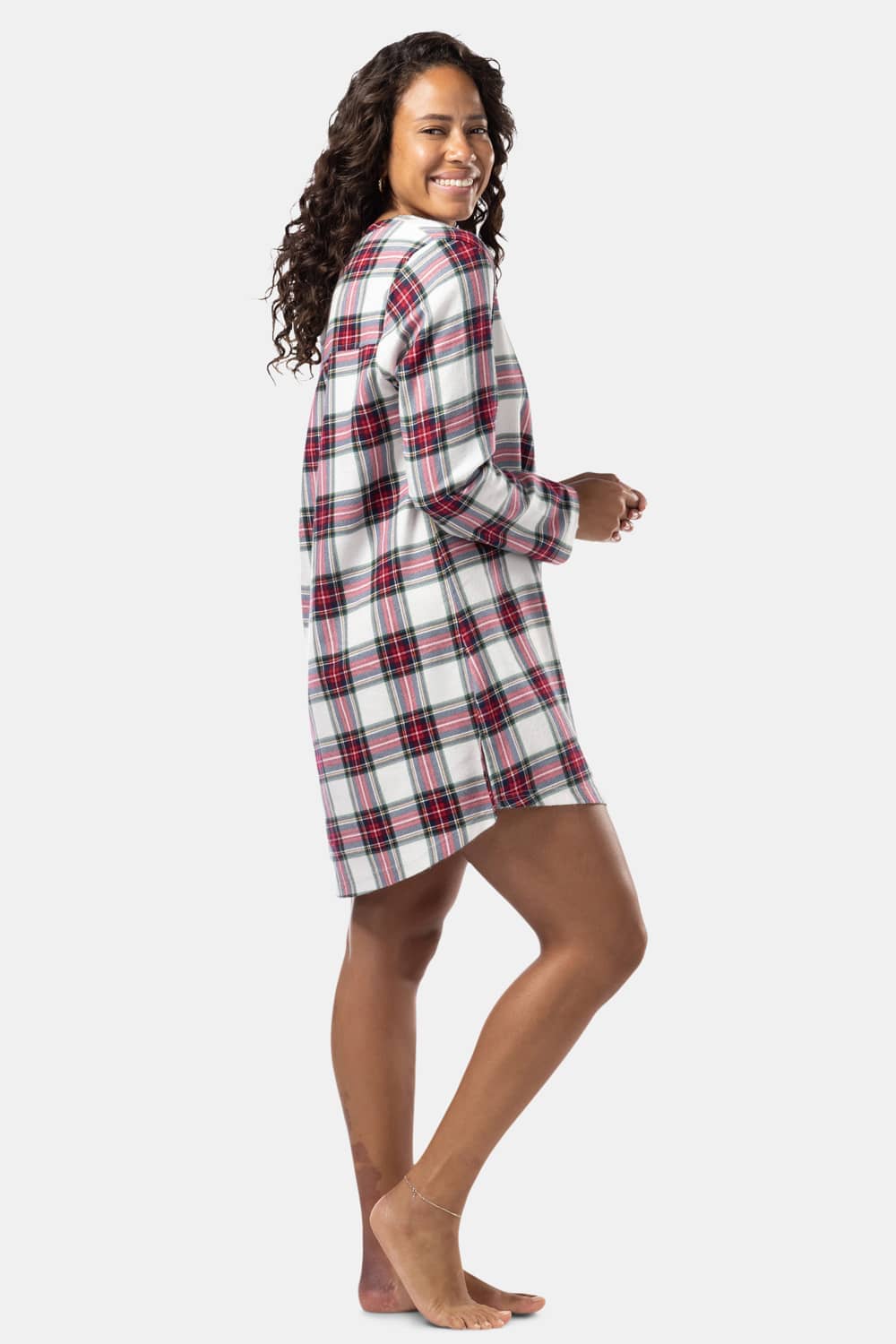 Women's EcoFlannel™ Above Knee Henley Nightshirt Womens>Sleep and Lounge>Nightgown Fishers Finery 