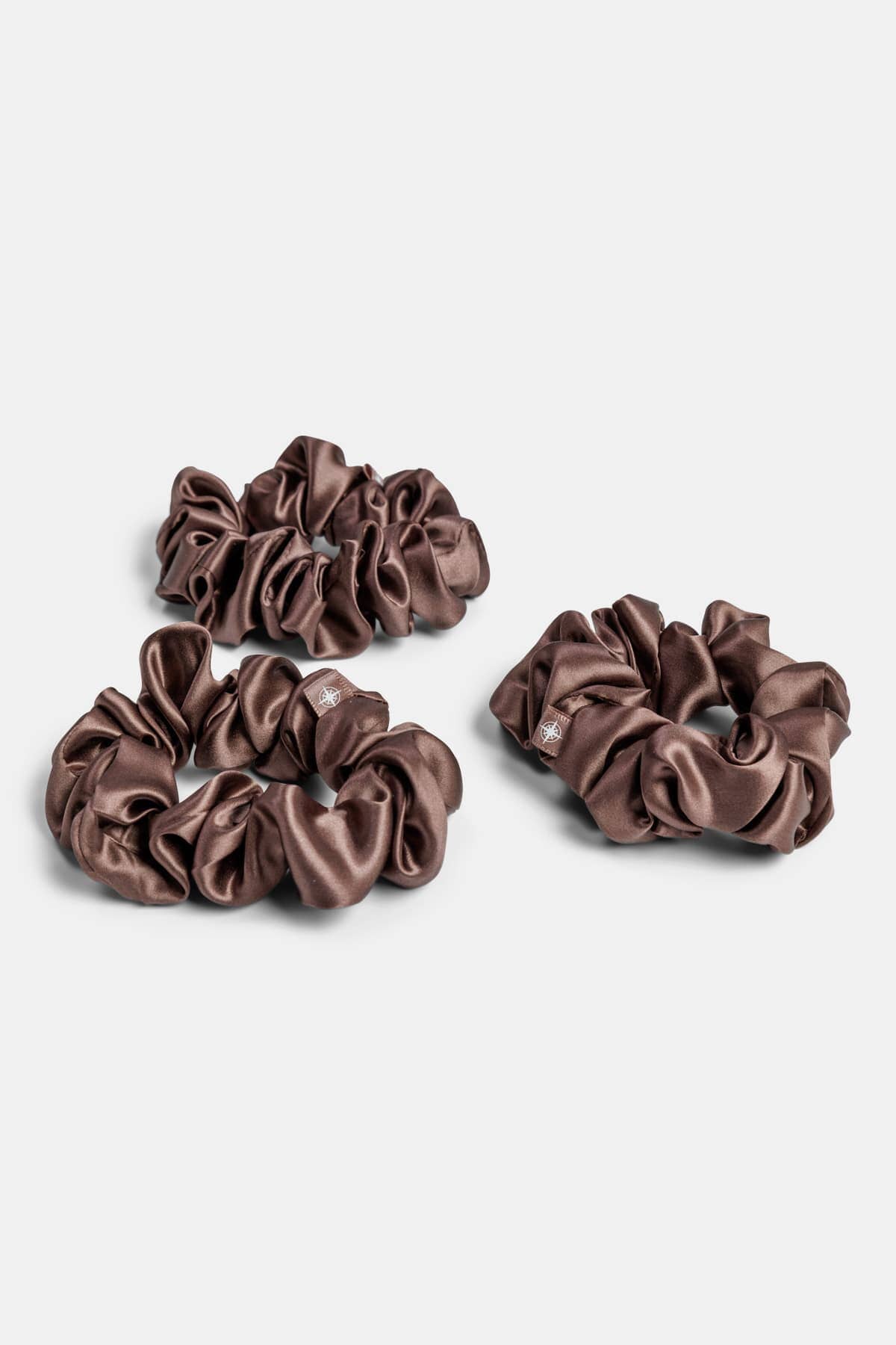 100% Pure Mulberry Silk Hair Scrunchies with Gift Box - Set of 3 Large Hair Ties Womens>Beauty>Hair Care Fishers Finery Chocolate 