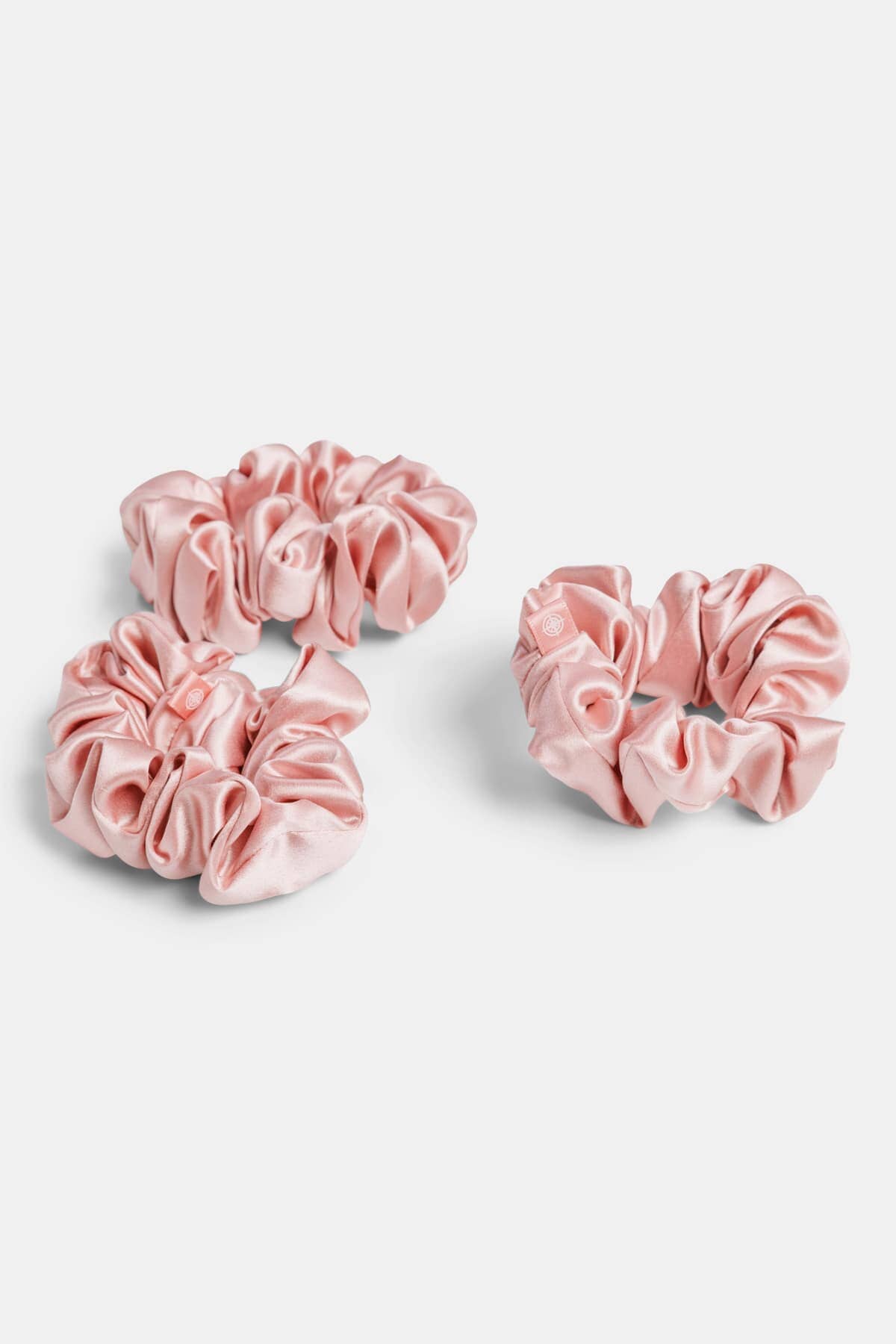 100% Pure Mulberry Silk Hair Scrunchies with Gift Box - Set of 3 Large Hair Ties Womens>Beauty>Hair Care Fishers Finery Pink 