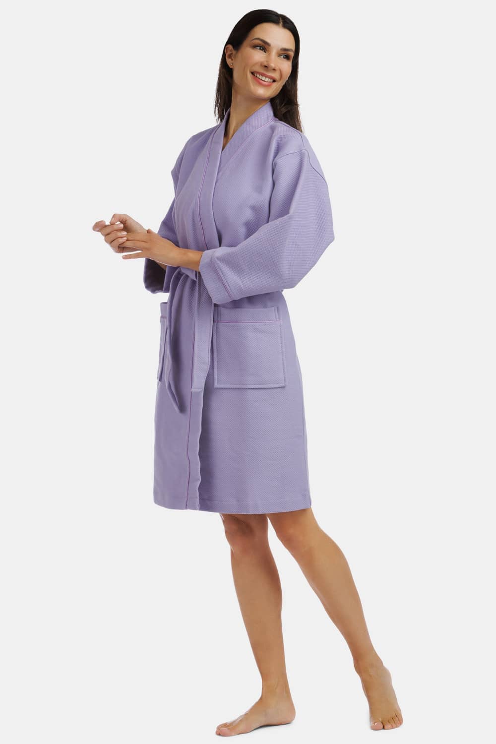 Women's Modal Kimono Resort Spa Robe with Quilted Design - NEW & IMPROVED FABRIC Womens>Sleep and Lounge>Robe Fishers Finery 