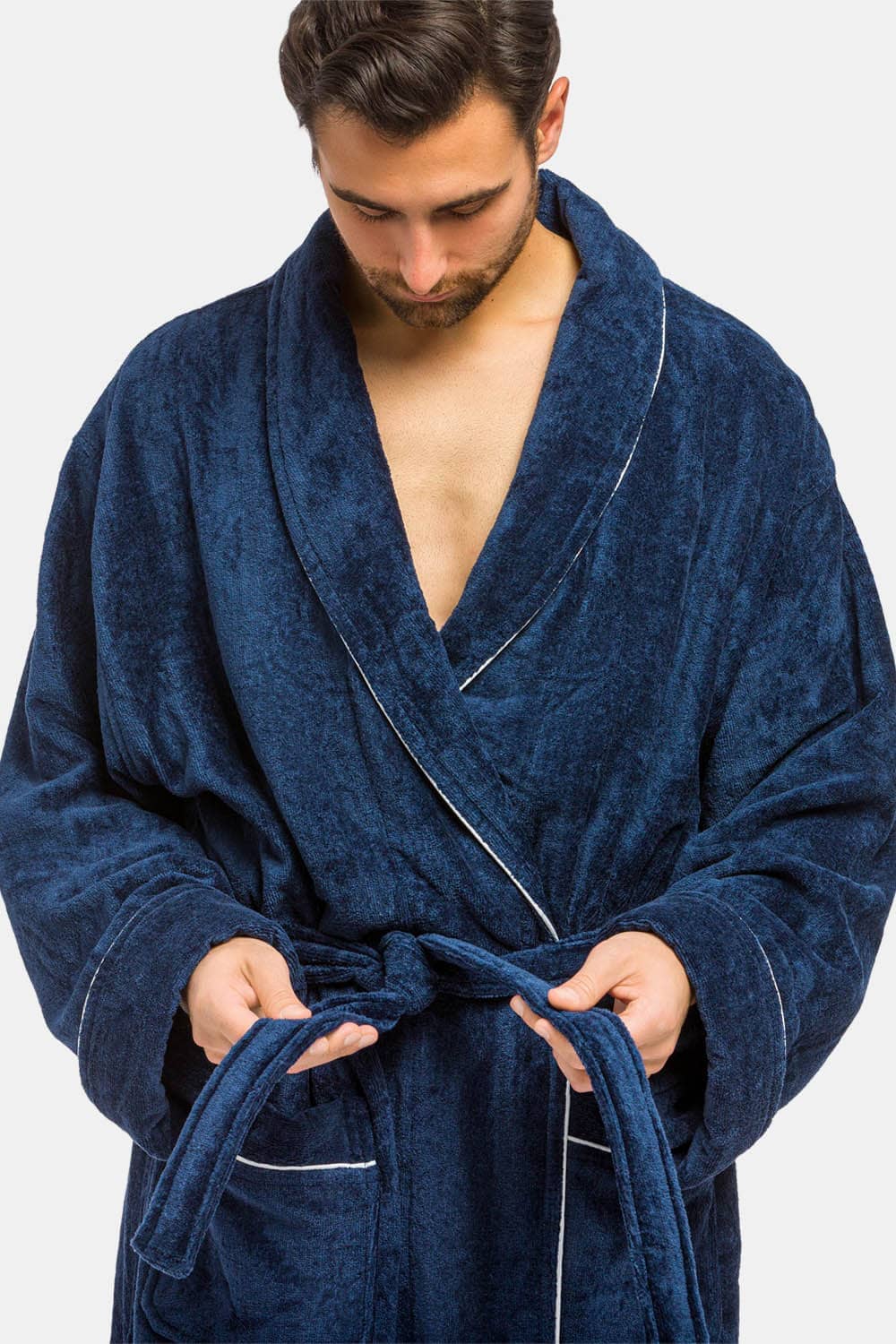 Men's Turquoise Robe Mens Robes | Mens Luxury Turkish Terry Cloth Spa Robe | Fishers Finery