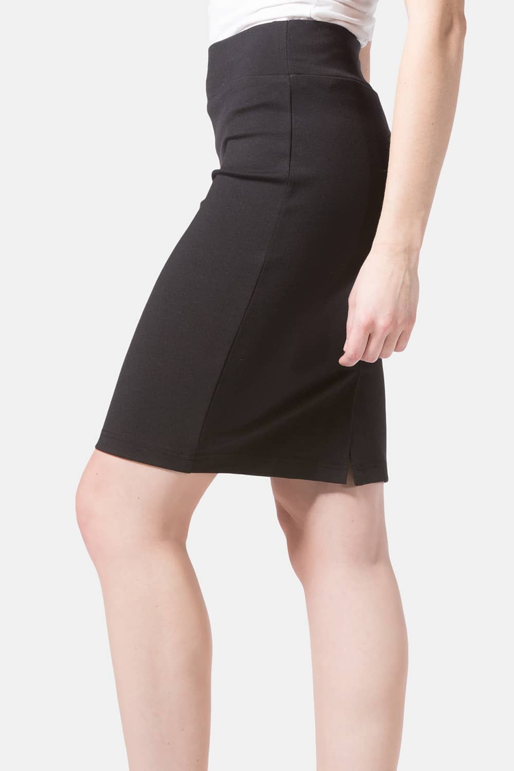 Women's Ponte Knit Pull-On Pencil Skirt Womens>Skirt Fishers Finery Black