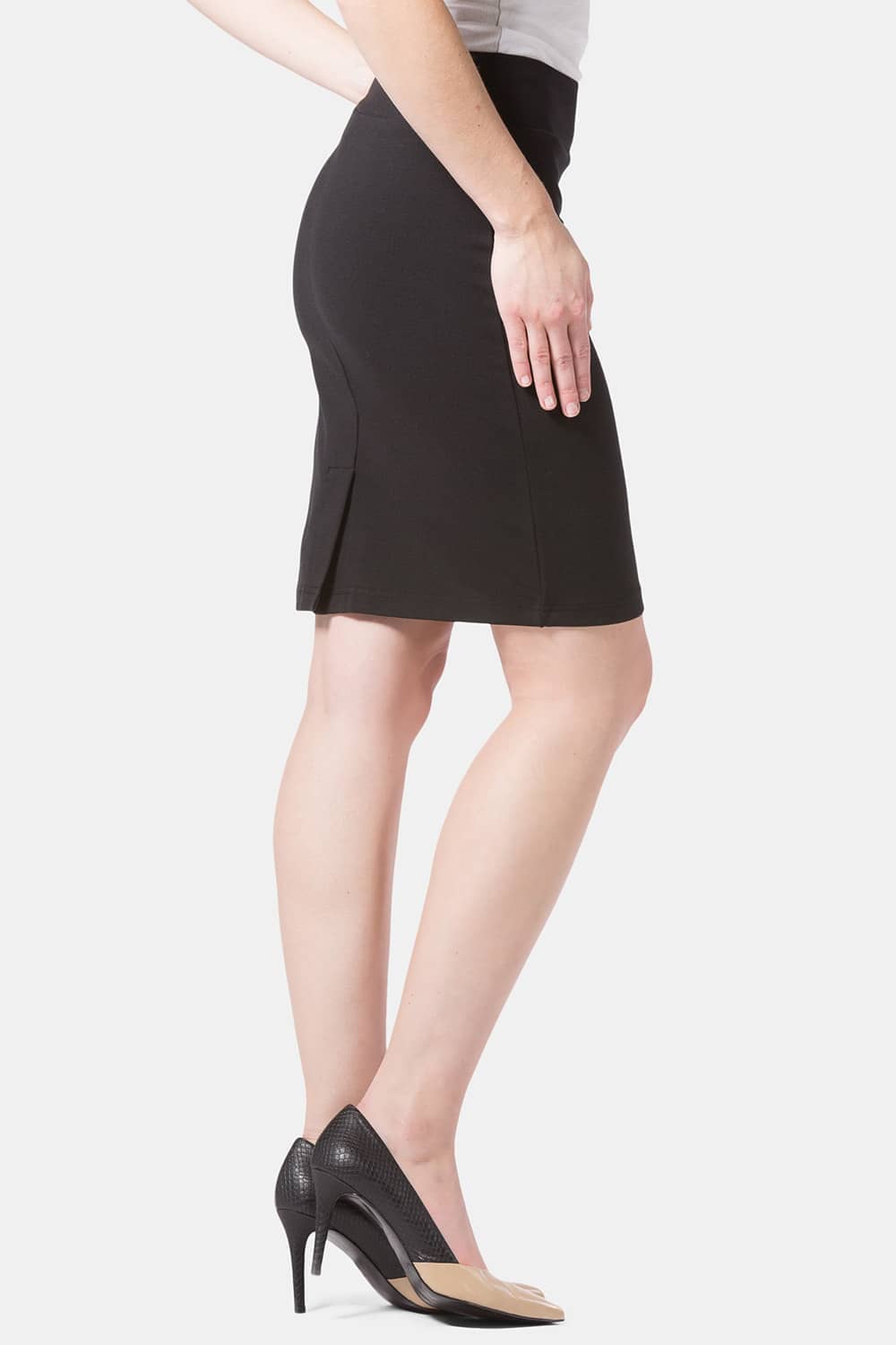 Women's Ponte Knit Pull-On Pencil Skirt Womens>Skirt Fishers Finery Black