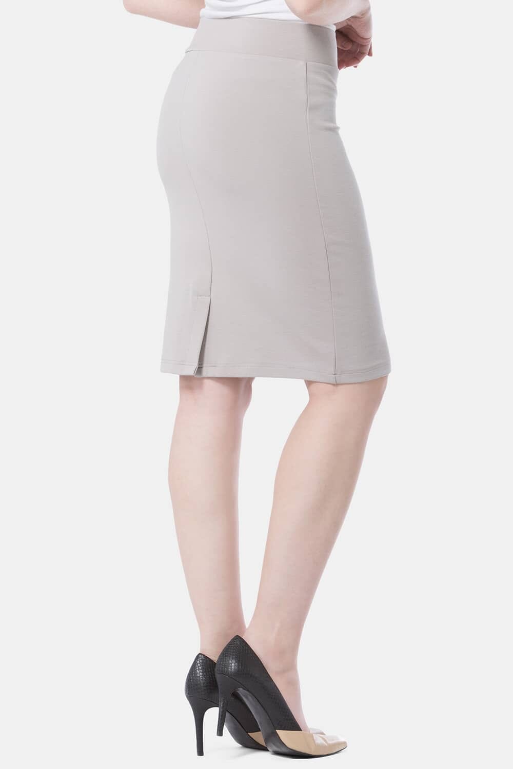 Women's Ponte Knit Pull-On Pencil Skirt Womens>Skirt Fishers Finery Sky Gray