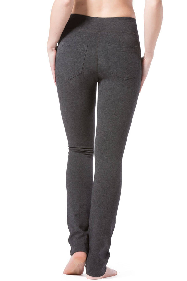 Women's EcoFabric™ Straight Leg Yoga Pant with Back Pockets Womens>Activewear>Yoga Pants Fishers Finery X-Small Heather Gray Petite