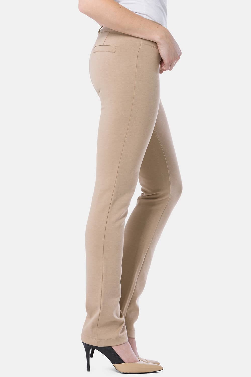 Women's Ponte Knit Pull-On Slim Straight Leg Work Pant - NEW & IMPROVED FIT Womens>Pants Fishers Finery 