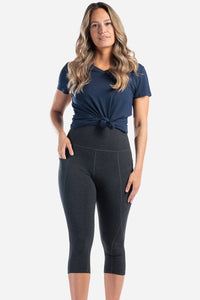 Women's EcoFabric™ Super High-Rise Active 18" Capri - OUTLET Womens>Activewear>Yoga Pants Fishers Finery Heather Gray XS 