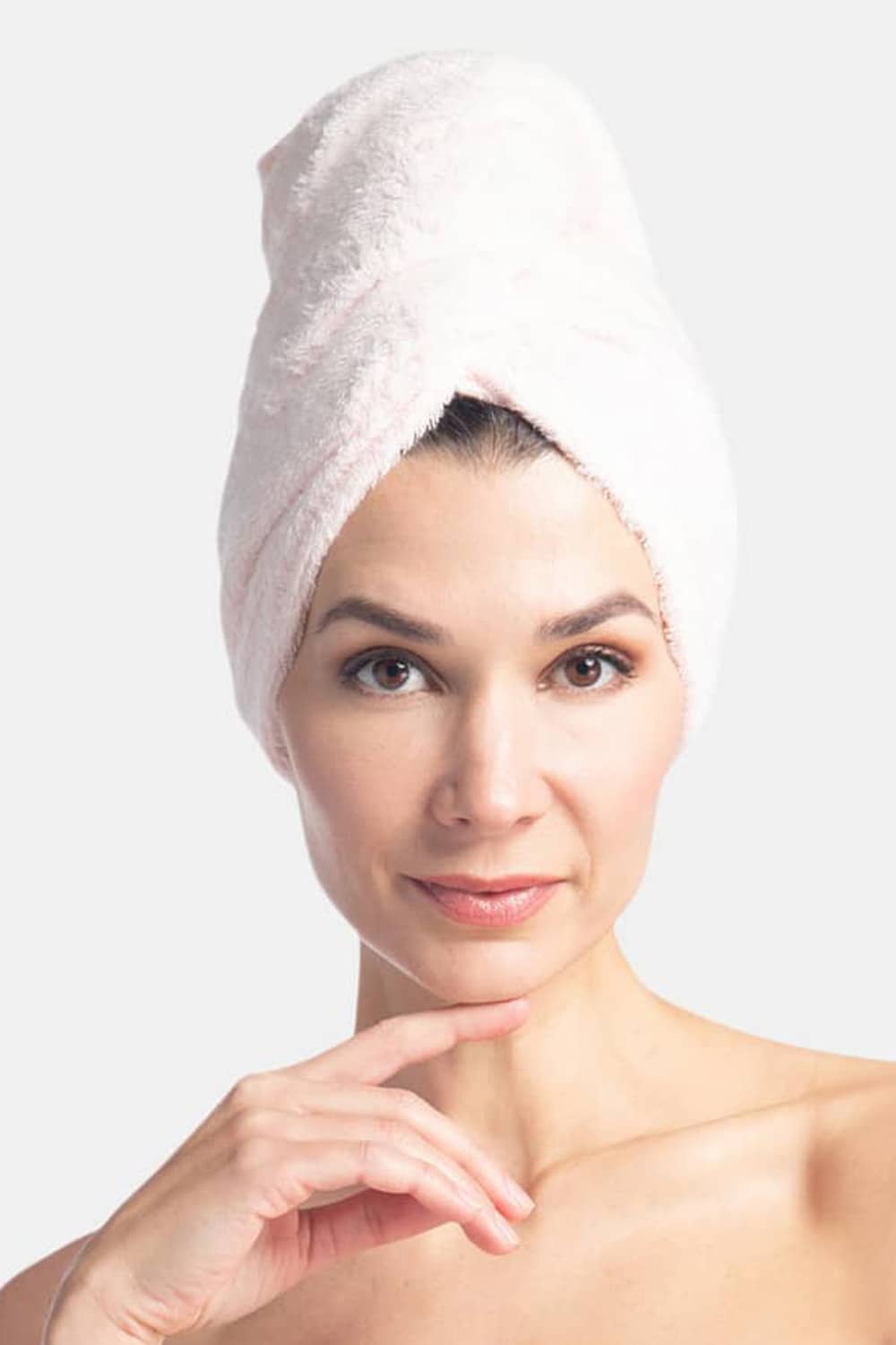 Women's Terry Cloth Head / Hair Wrap Womens>Spa>Hair Towel Fishers Finery Heavenly Pink Single 