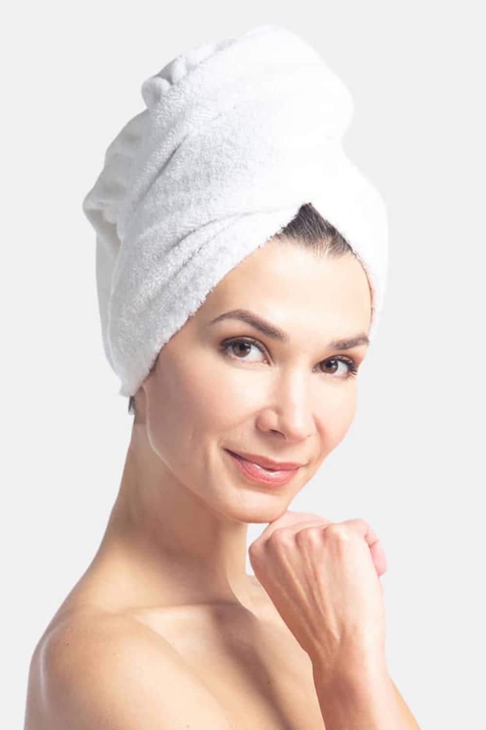 Women&#39;s Terry Cloth Head / Hair Wrap Womens&gt;Spa&gt;Hair Towel Fishers Finery White Single 