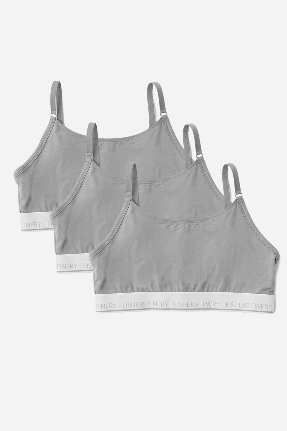 Women's Everyday Lightweight Adjustable Bralette Womens>Casual>Bra Fishers Finery Sky Gray X-Small 3 Pack